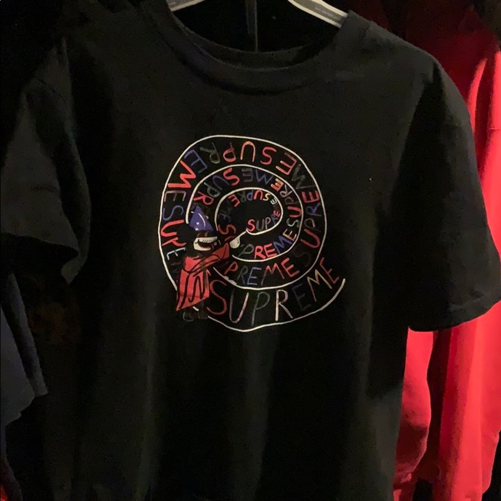 Ss17 supreme joe roberts swirl tee black